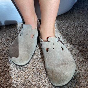 Birkenstock Boston clog, soft footbed, Suede, Taupe
